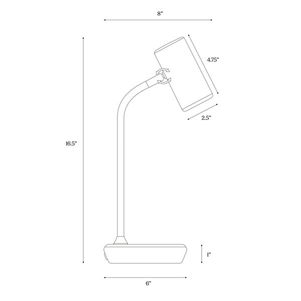 Ezra 16.5" LED Table Lamp with Wireless Charging Pad and Rotating Shade Shipped and sold by Brightech