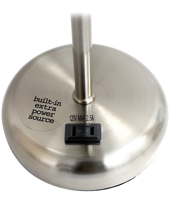 Oslo 19.5" Contemporary Bedside Standard Metal Table Desk Lamp with White Drum Fabric Shade