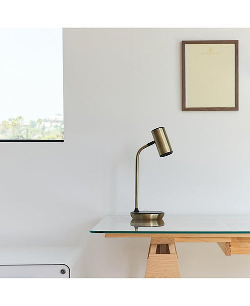 Ezra 16.5" LED Table Lamp with Wireless Charging Pad and Rotating Shade Shipped and sold by Brightech