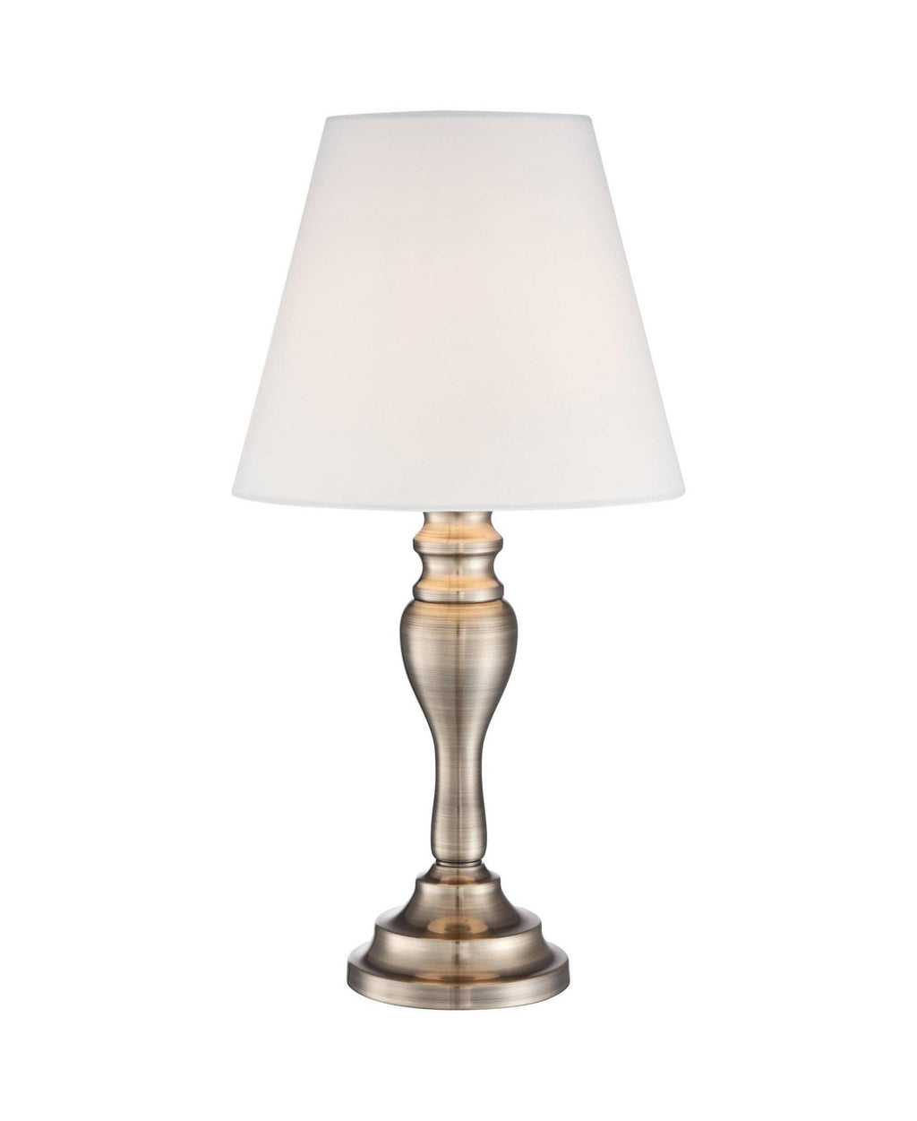 Thom Traditional Desk Lamp 19 1/4" High Brass Candlestick Touch On Off White Bell Shade for Bedroom Living Room Bedside Nightstand Office