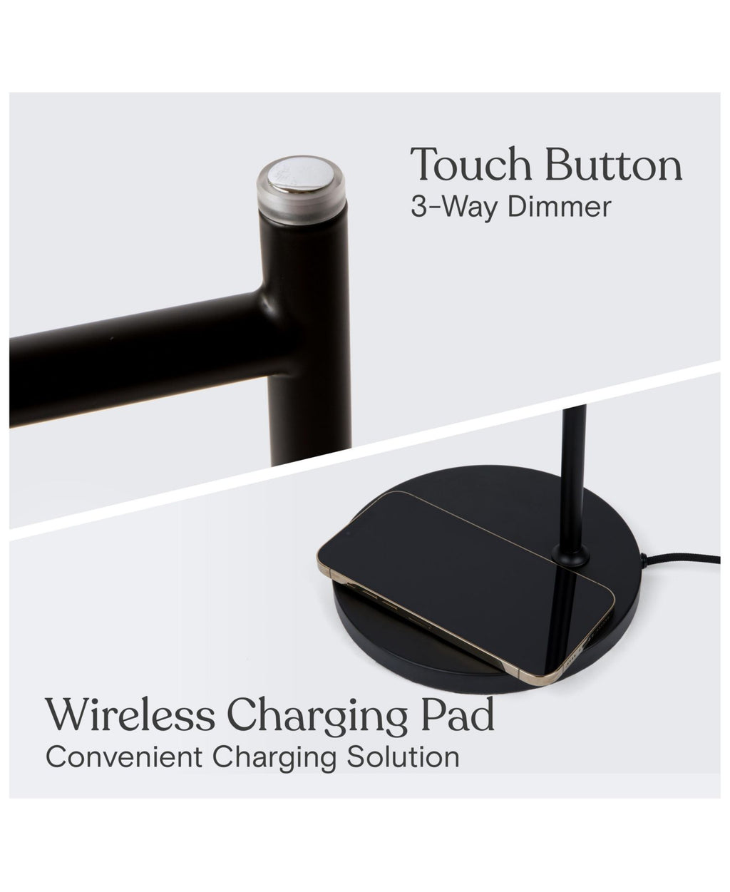 Leaf 16" Industrial LED Desk Lamp with Wireless Charging Pad