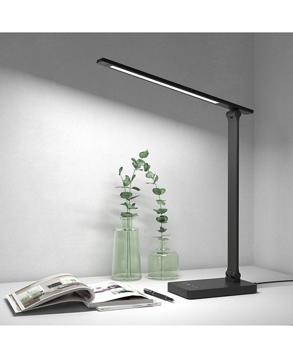 LED Desk Lamp with 9.5W 750LM Metal Touch Control , 5 Color Modes 5 Brightness Level, Eye Caring For Reading, Crafts, School Supplies, White